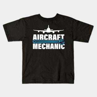 Airplane Aircraft Mechanic Aviation Kids T-Shirt